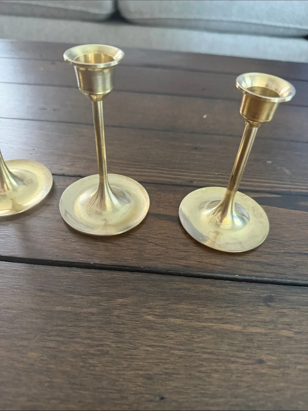 Vintage Brass Candlesticks Set of 6 Lot Antique Style Candle Holders Home Decor